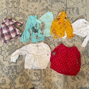 Lot of 7 long sleeve girls tops